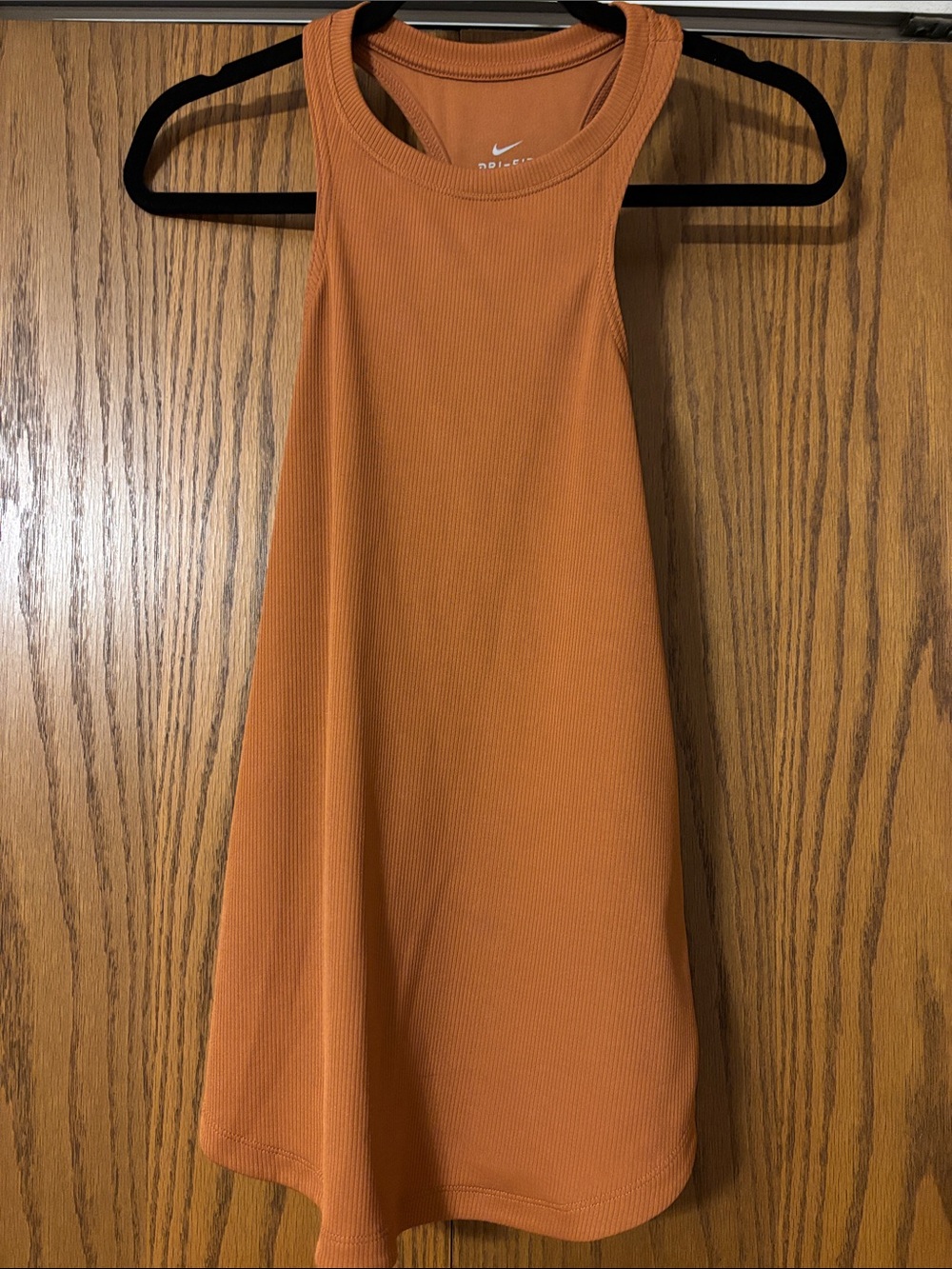 Nike Orange Ribbed Racerback Mini Dress